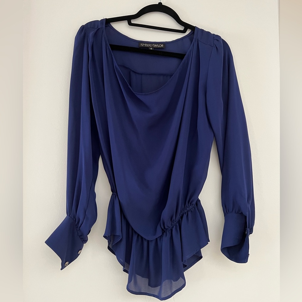 Kimberly Taylor blue silk blouse